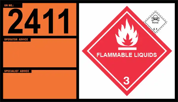UN 2411 – Butyronitrile (Class 3, 6.1)