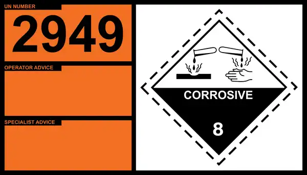 UN 2949 – Sodium Hydrosulphide, Hydrated with Not Less Than 25% Water of Crystallization (Class 8)