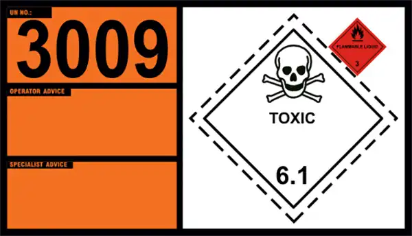 UN 3009 – Copper Based Pesticide, Liquid, Toxic, Flammable, Flash-Point Not Less Than 23 °c, Class 6.1 (Class 3)