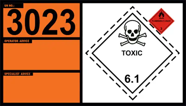 UN 3023 – 2-METHYL-2-HEPTANETHIOL, Class 6.1 (Class 3)