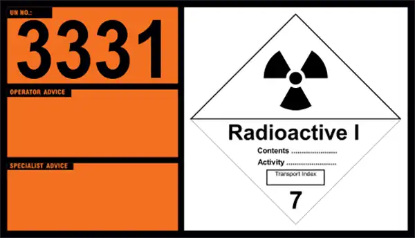 UN 3331 – Radioactive Material, Transported Under Special Arrangement, Fissile (Class 7)