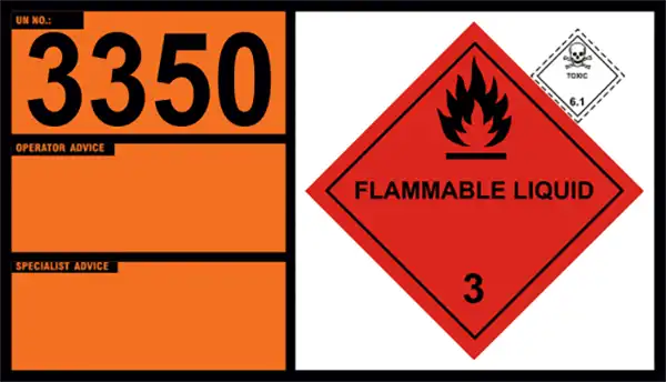 UN 3350 – Pyrethroid Pesticide, Liquid, Flammable, Toxic, Flash-Point Less Than 23 °c, Class 3 (Class 6.1)