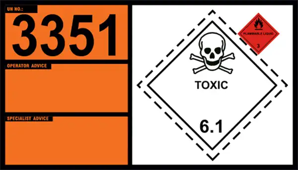 UN 3351 – Pyrethroid Pesticide, Liquid, Toxic, Flammable, Flash-Point Not Less Than 23 °c, Class 6.1 (Class 3)