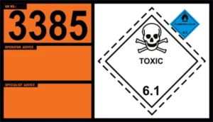 UN 3385 – Toxic By Inhalation Liquid, Water-Reactive, N.O.S. with an Lc50 Lower Than or Equal to 200 Ml/m3 and Saturated Vapour Concentration Greater Than or Equal to 500 Lc50, Class 6.1 (Class 4)