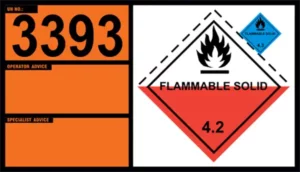 UN 3393 – Organometallic Substance, Solid, Pyrophoric, Water- Reactive, Class 4.2 (Class 4.3)