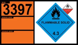 UN 3397 – Organometallic Substance, Solid, Water- Reactive, Self-Heating, Class 4.3 (Class 4.2)