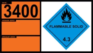 UN 3400 – Organometallic Substance, Solid, Self-Heating (Class 4.3)