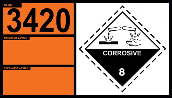 UN 3420 – Boron Trifluoride Propionic Acid Complex, Solid (Class 8)