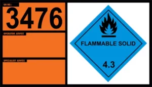 UN 3476 – Fuel Cell Cartridges or Fuel Cell Cartridges Contained in Equipment or Fuel Cell Cartridges Packed with Equipment, Containing Water-Reactive Substances (Class 4.3)