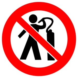 Use of compressed air to dust body prohibited