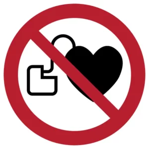 No access for people with active implanted cardiac devices